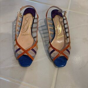 J.Renee Blue and Orange Strappy Heels